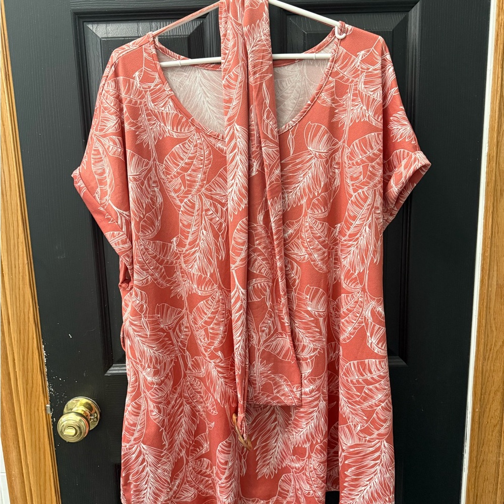 Orange Leaf Print
